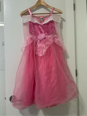 Disney Store Princess Aurora Sleeping Beauty Pink Costume Dress Size 7/8